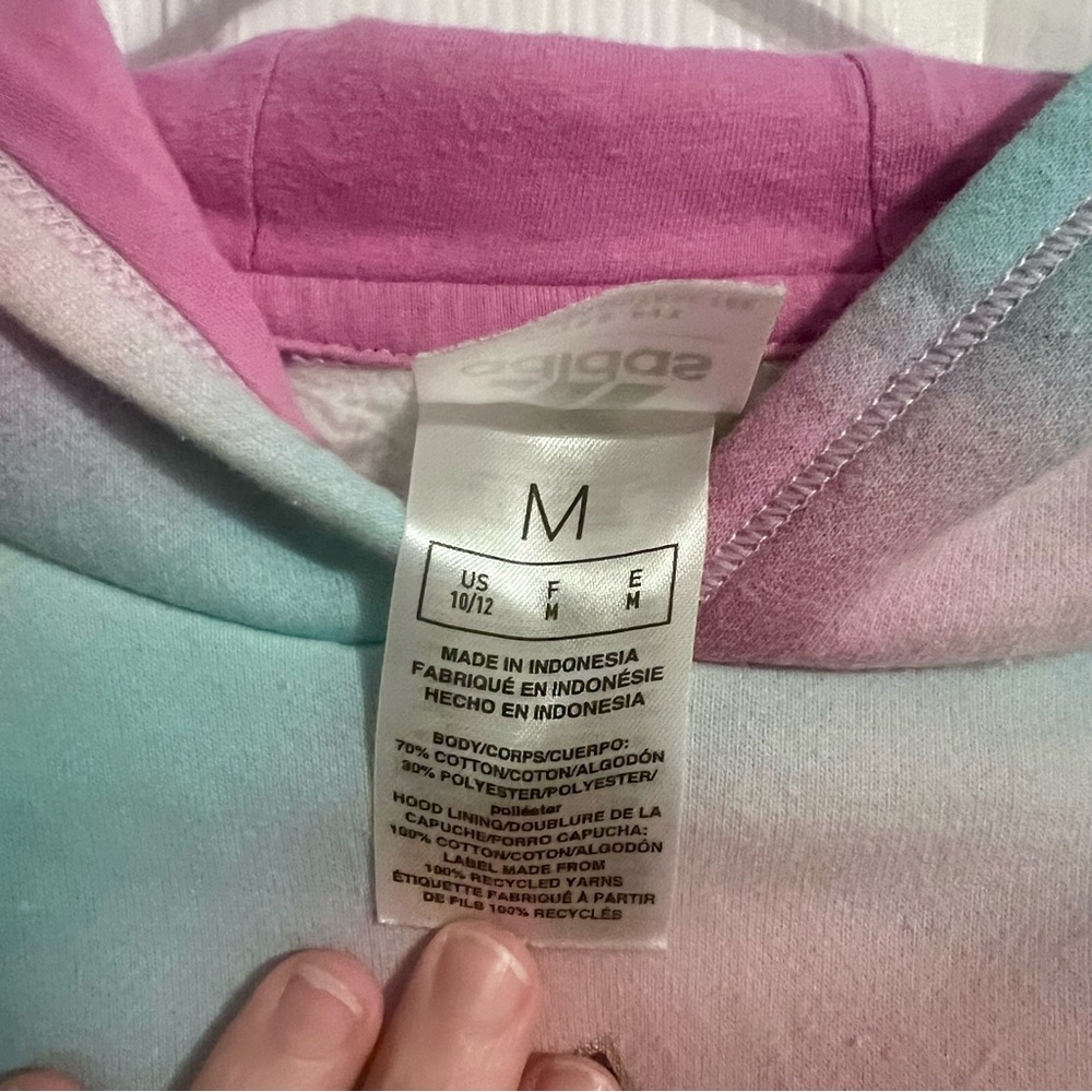 Adidas Kids Pastel Tie-Dye Hoodie - Pink and Blue - Picture 3 of 6